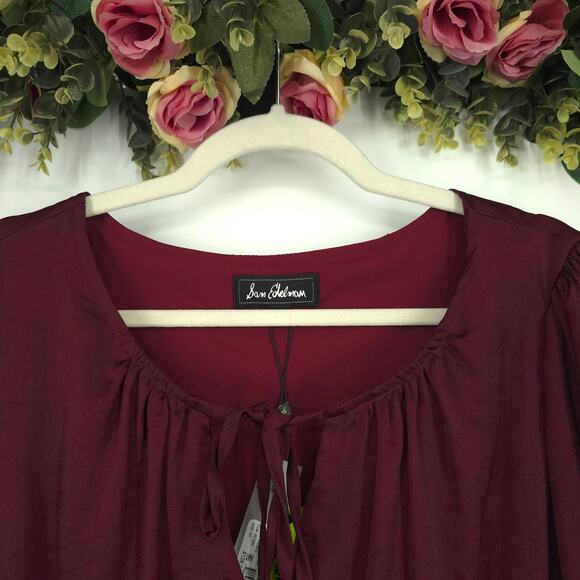 Sam Edelman Burgundy Smocked Plus Size Mini Dress Size 3X NWT - Picture 3 of 11